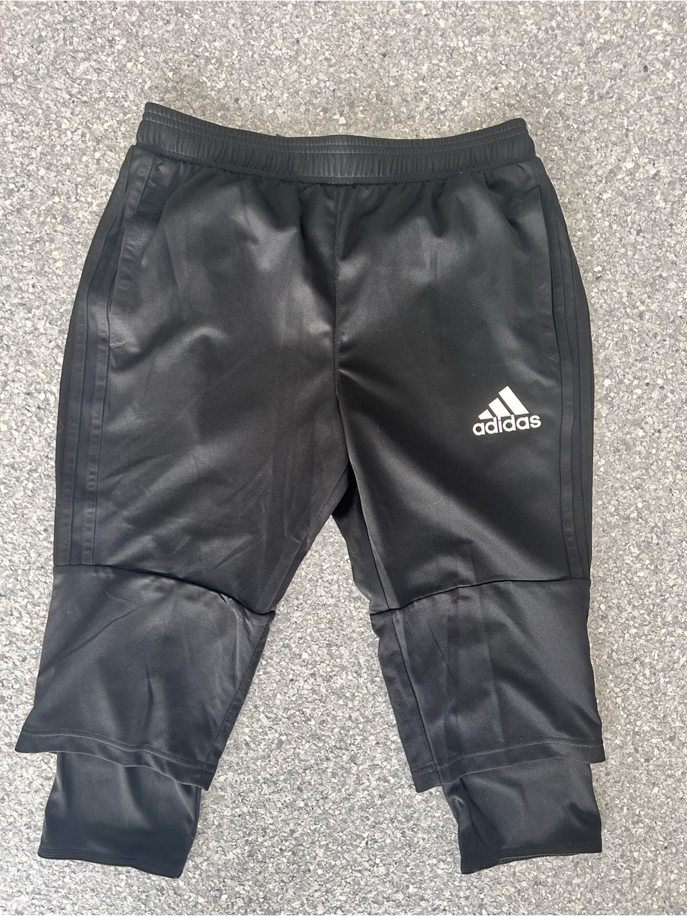 adidas Black Kids Athletic Joggers with White Logo